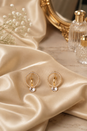 Halo Spark Gold Circle Stud